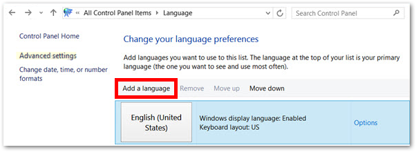 Добавление языка в Windows 10