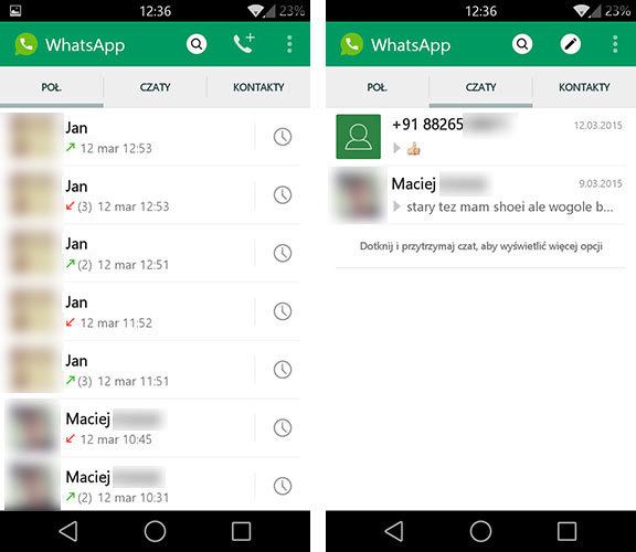 Whatsapp Call - интерфейс с голосовыми вызовами