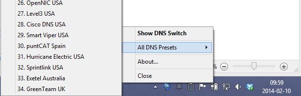 ChrisPC DNS Switch - изменение значка в области уведомлений
