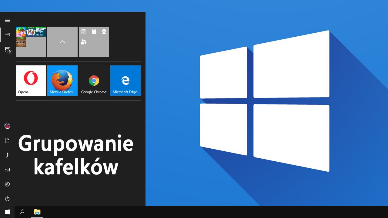 Группирование плитки в Windows 10