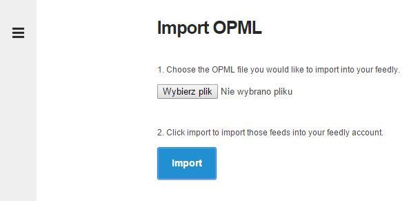 Довольно - импорт OPML