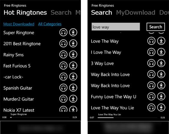 Бесплатные рингтоны - Windows Phone