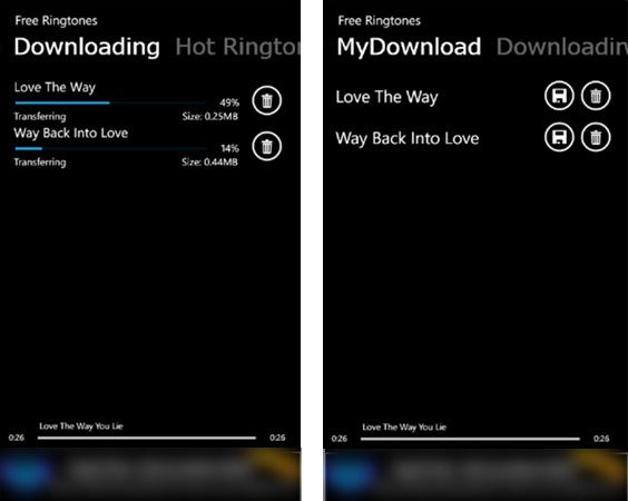 Загрузка мелодий через бесплатные рингтоны - Windows Phone