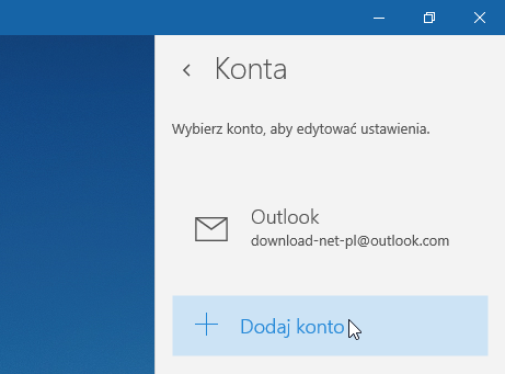 Добавление учетной записи в Windows 10 Mail