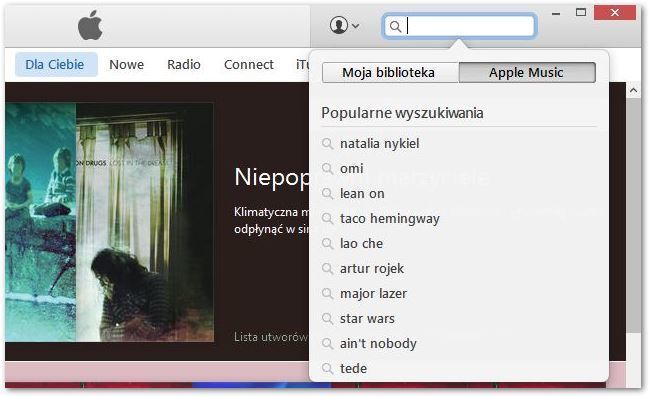 Поисковая система в iTunes - поиск в коллекции MP3 или Apple Music