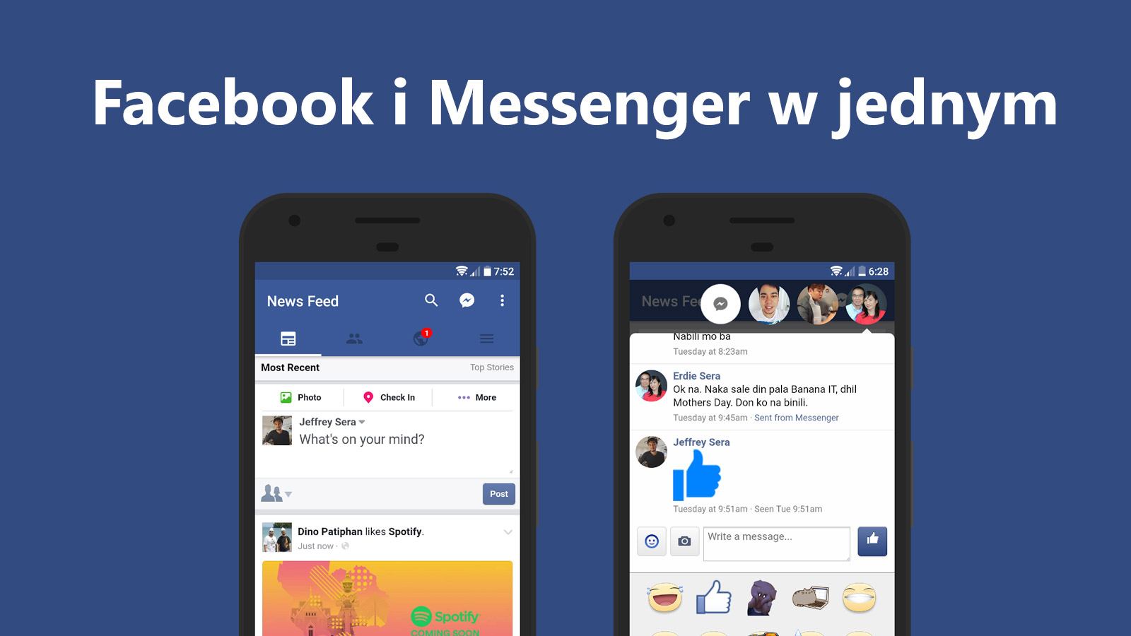 Facebook и Messenger в одном - Swipe for Facebook application