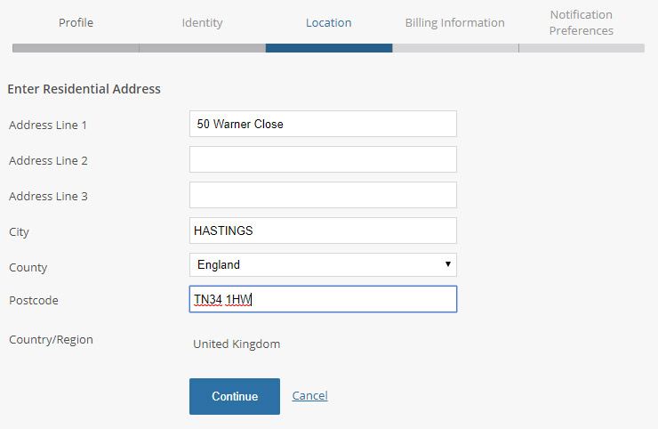 PSN - регистрация учетной записи (адресные данные)