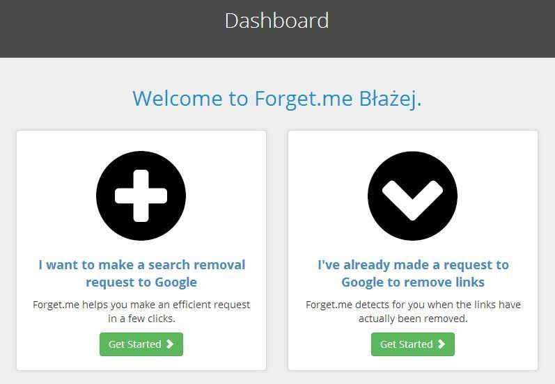 Выбор использования Forget.me
