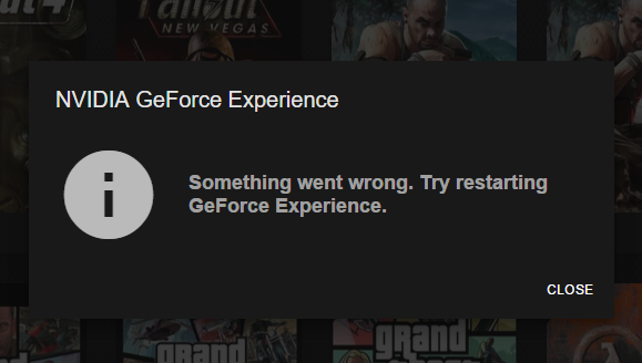 GeForce Experience - ошибка запуска