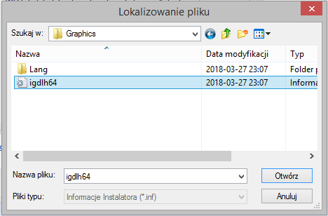Укажите файл igdlh32 или igdlh64