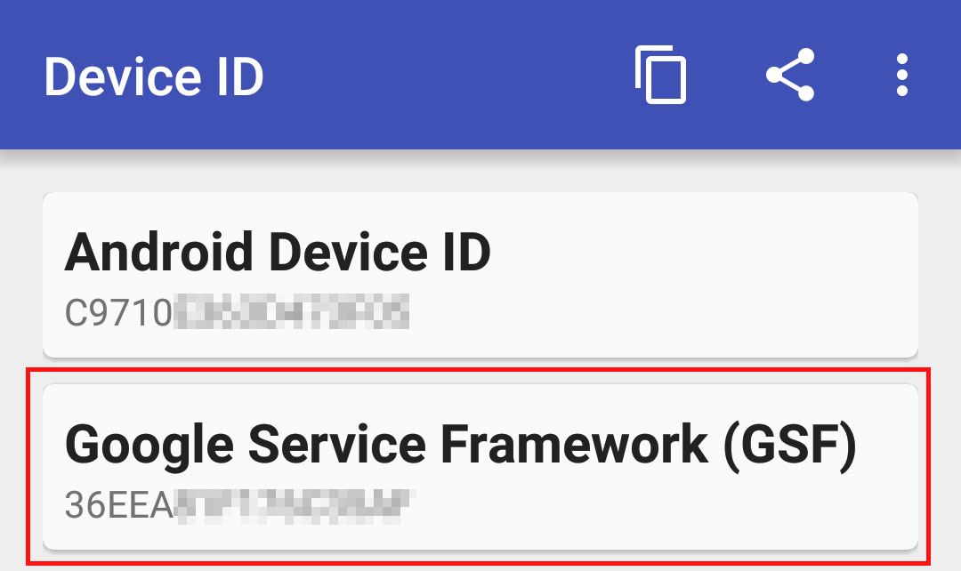 Сохраните свой Android-идентификатор GSF
