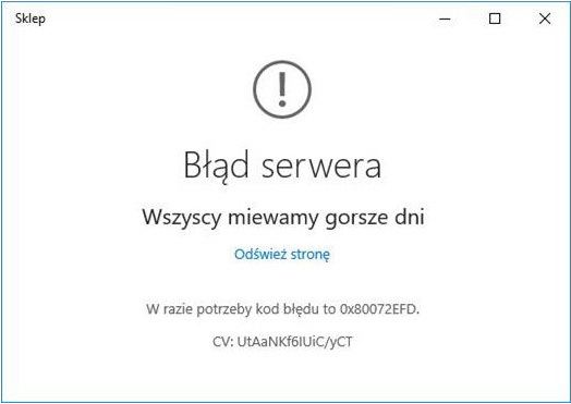 Ошибка сервера в Windows Store - как решить?
