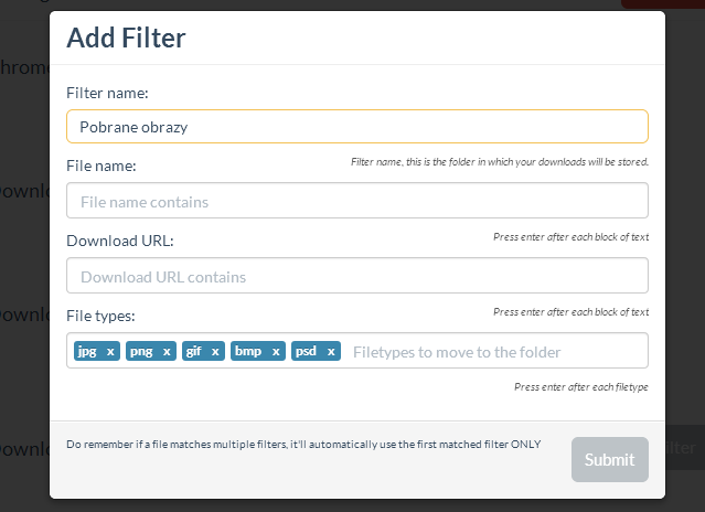 Fruumo Download Manager - фильтры и загрузка подпапок