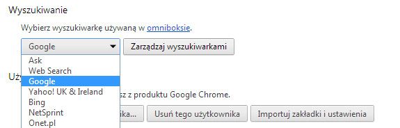 Chrome - измените поисковую систему