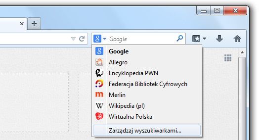 Firefox - смена поисковой системы