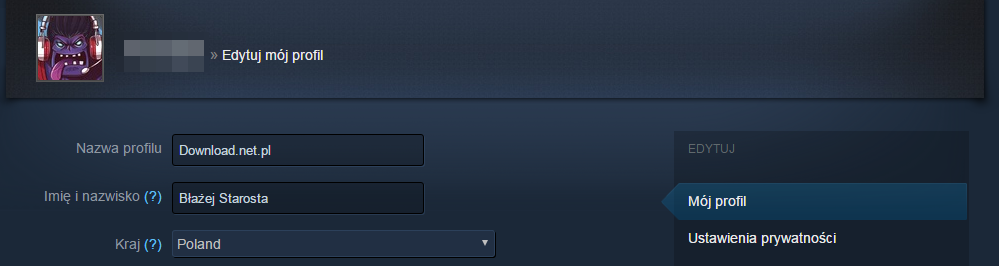 Изменить имя профиля Steam