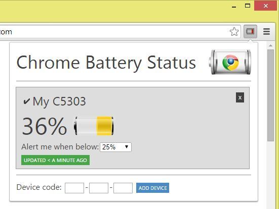 Состояние батареи Chrome - текущий статус аккумулятора