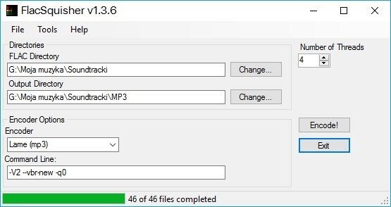 Успешное преобразование FLAC в файлы MP3