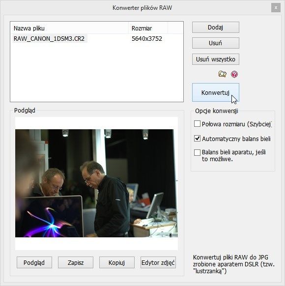 Конвертер файлов RAW в Photoscape