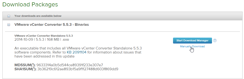 Загрузка VMware vCenter Converter