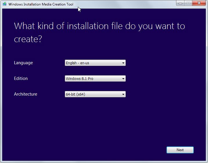 Доступные опции для загрузки Windows 8.1
