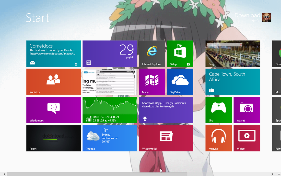 Windows 8 и 8.1 - анимированный фон на стартовом экране