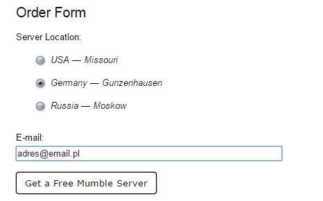 Mumble - выбор местоположения сервера