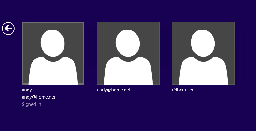 Как всегда, отобразите экран выбора пользователя для входа в Windows