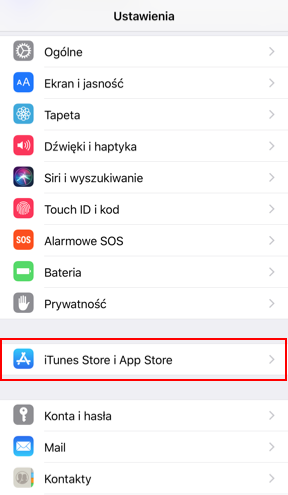 Настройки - перейдите к настройкам iTunes и AppStore.