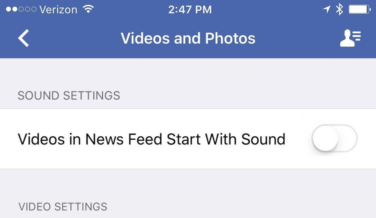 Отключение автоматического воспроизведения звука в фильмах на Facebook