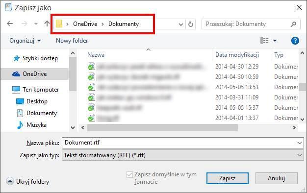 Как отключить запись документов в OneDrive