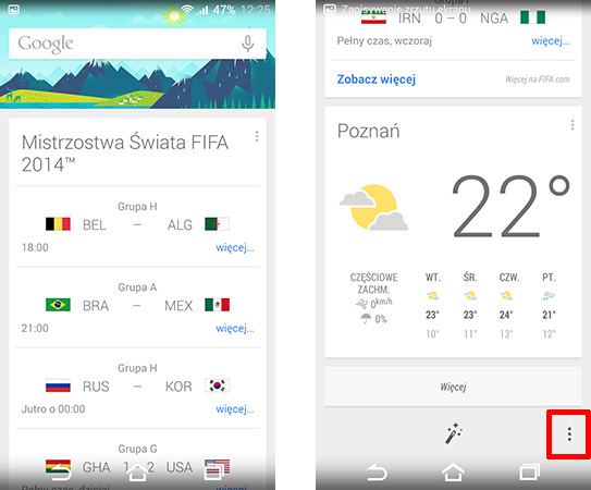 Перейдите в Настройки Google Now на Android