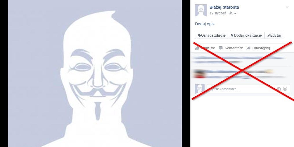 Facebook - скрывает комментарии и любит фото профиля