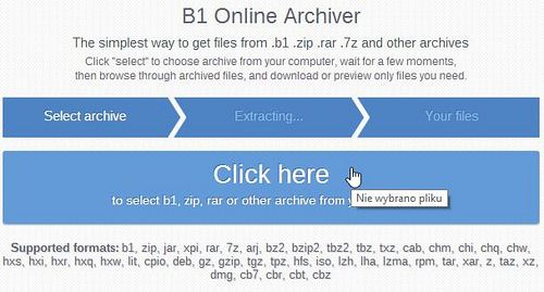 Unzip Online - Бесплатный архиватор B1