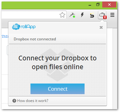 rollApp - соединение Dropbox