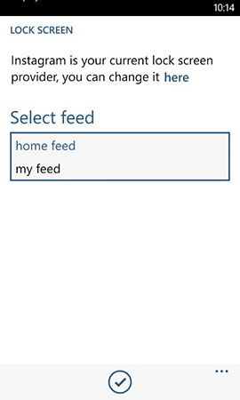 Выбор источника изображения для экрана блокировки телефона Windows Phone
