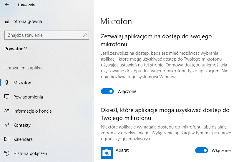 Предоставить разрешения на использование микрофона в Windows 10