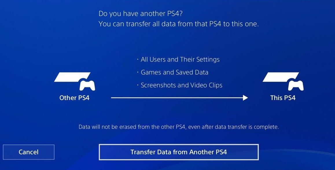 Перенос данных из старого PS4 в новый
