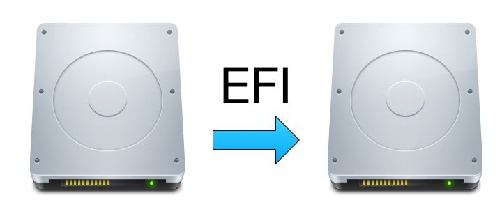 Как переместить раздел EFI на другой диск