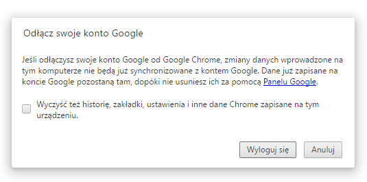 Отключите свою учетную запись Google от Chrome