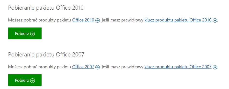 Загрузка пакета Office 2007