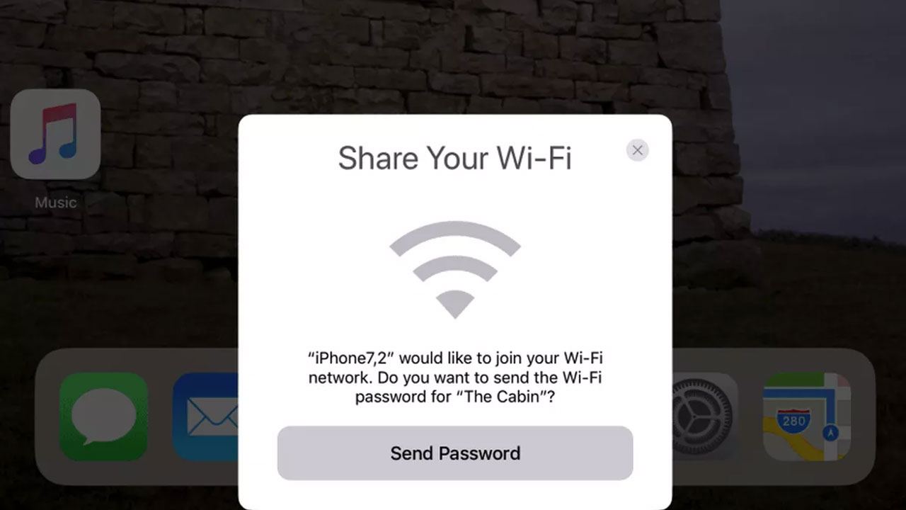 Обмен паролем сети Wi-Fi между устройствами iOS