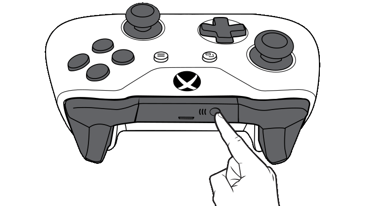 Нажмите кнопку сопряжения на контроллере Xbox One