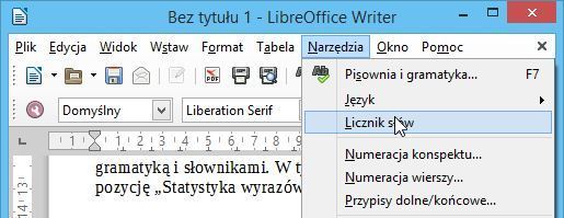 Количество слов в LibreOffice Writer