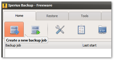 Создание новой задачи в Iperius Backup