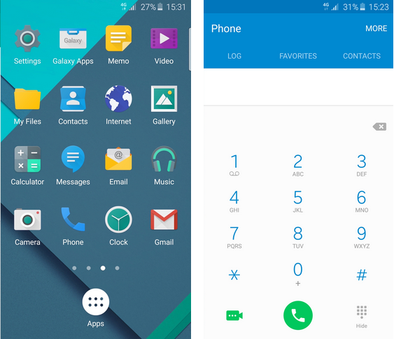 Galaxy S6 - Тема материала - Ящик приложения и Dialer