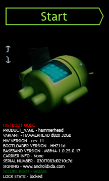Nexus 5 - режим Fastboot