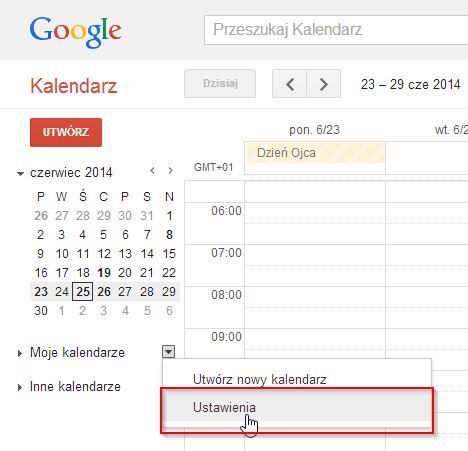 Настройки календаря Google