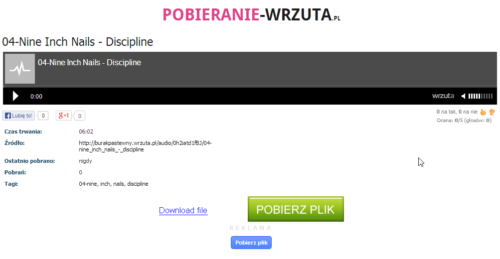 Загрузка песен с сайта Wrzuta.pl