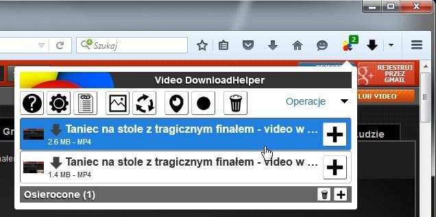 Video DownloadHelper - загрузка фильма из CDA в Firefox
